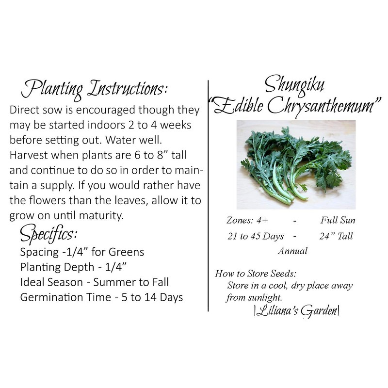 Shungiku Seeds - Edible Chrysanthemum - Green - Liliana's Garden