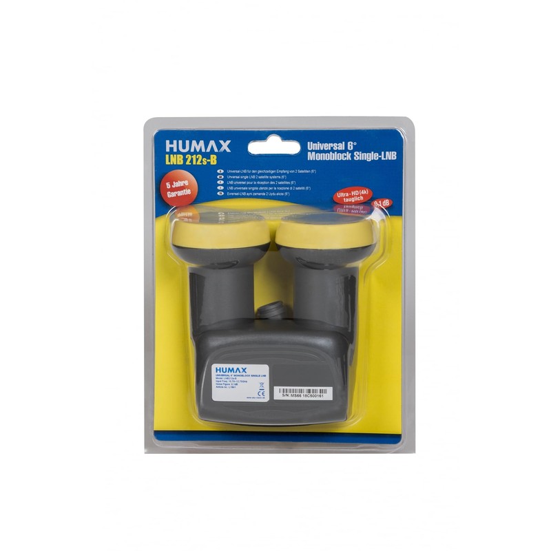 Humax Digital LNB 212 B Monoblock Single 6 Degrees Distance,