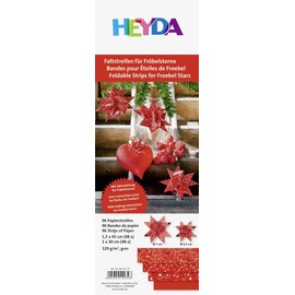 Heyda 204875537 Folding Strips Set for Froebel Stars 1 x 30 cm and 1.5 x 45 cm, 4 Designs Assorted in Two Different Sizes