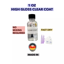 Complete Auto Care Clear Coat High Gloss 1 Ounce- German Quality - NO Mixing required & FAST DRY