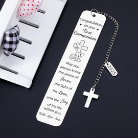 Catholic First Communion Bookmark Gifts for Teen Girls Boys - Christian Bookmark Gifts Easter Basket Stuffers for Women Men Baptism First Communion Easter Gifts for Teenage Girls Boys