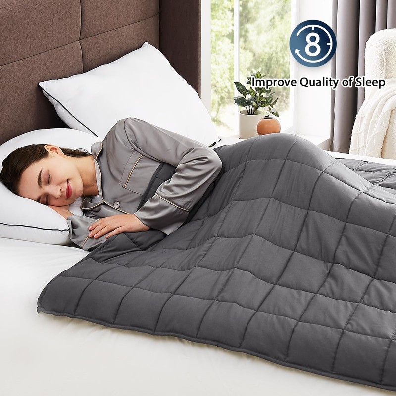 CuteKing Weighted Blanket for Adults (20lbs, 60"x80", Grey) Heavy Blanket