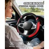 Cxtiy D-Shaped Flat Bottom Steering Wheel Cover for Women Girl