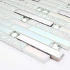 Hominter Glass Metal Tile Linear Mosaic Iridescent White Crystal Glass