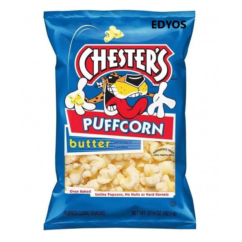 EDYOS Chesters Puffcorn Butter Puffed Corn Snacks, 3.25 oz (1