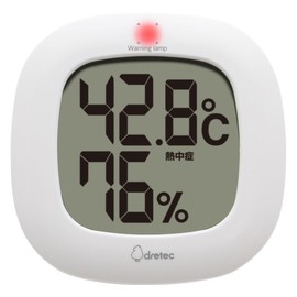 dretec O-295WT Digital Thermometer/Hygrometer, Digital Thermometer, Hygrometer, Compact, Simple, Stylish, Interior, Large Screen, Desktop, Wall Mounted, Living Room, Indoor, Baby, White