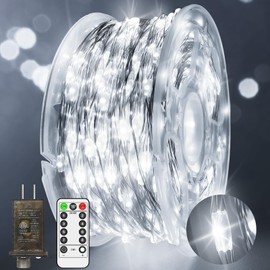 JXLEDAYY 270 FT 800 LED Christmas Fairy Lights Plug in Xmas Lights Outdoor Decorations Waterproof String Lights with Timer 8 Modes Memory for Holiday Wedding Party Tree Wall Bedroom Garden-Cool White