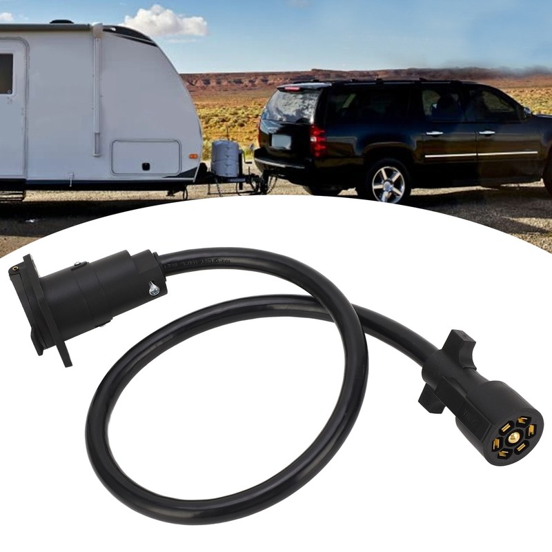 Trailer Extension Cord 7 Way 3ft Double Prong Male Plug