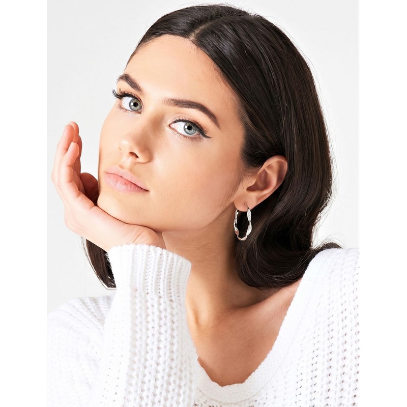 BMMYE Sterling Silver Hoops Earrings for Women 30mm