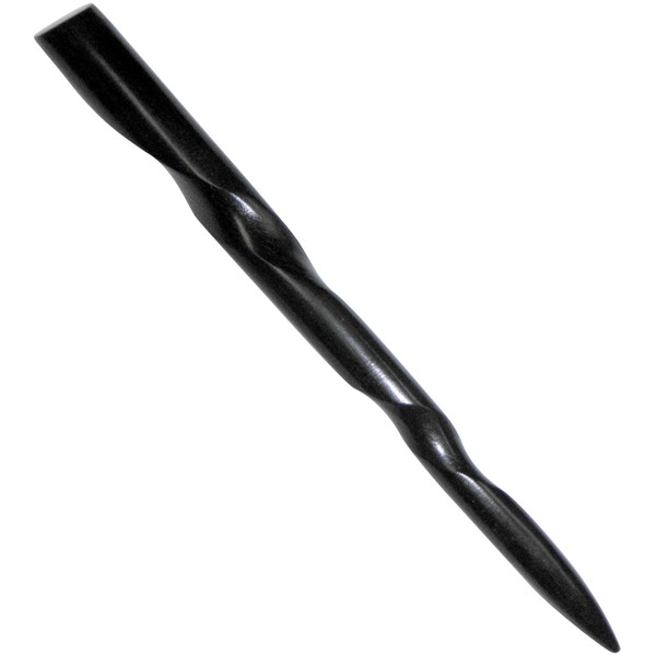 JWL (1) Ebony 6" Conical Spiral Hair Stick Pick Pic Pin Fork Black - Hawaiian Style