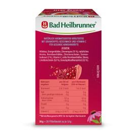 Bad Heilbrunner Abwehr Aktiv - Kräutertee im Filterbeutel - Hibiskus, Orangenblätter, Zitronengras - mit Vitamin C für die Abwehrkräfte & das Immunsystem (5 x 20 Filterbeutel)
