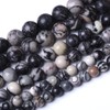 90PCS 4MM Black net Work Natural Gemstone Round Stone Beads