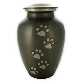 Beautiful Life Urns Pawsitive Reflection, Small Pet Urn, Slate/Pewter