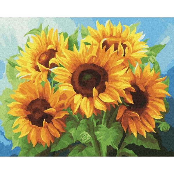KOSE Paint by Numbers for Adults Beginner & Kids, DIY Oil Painting Kit on Canvas with Paintbrushes and Acrylic Pigment, Arts Craft for Home Wall Decor -Sunflowers 16"W X 20"L
