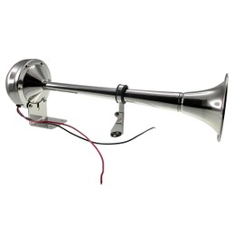 PactradeMarine Boat Auto Stainless Steel Single Trumpet Horn Complete Set 12V