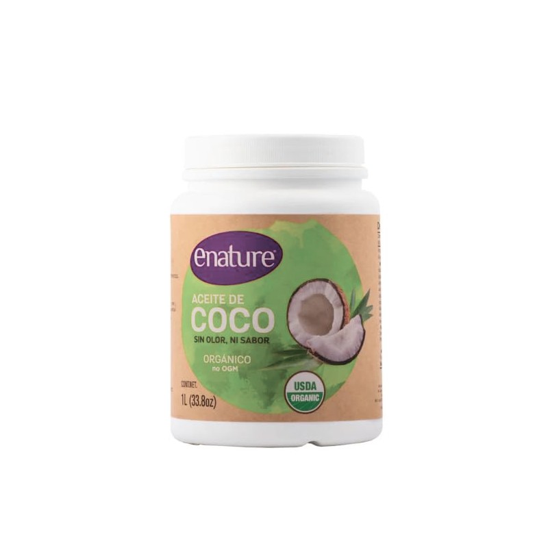 Enature Aceite de Coco Orgánico Sin Olor ni Sabor, 1