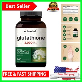 Glutathione Supplement 2,000mg Per Serving, 240 Veggie Capsules | 98%+ Purity...