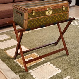 Casual Home Extra Wide Luggage Rack, 29.75"W x 15"D x 19.25"H, Walnut