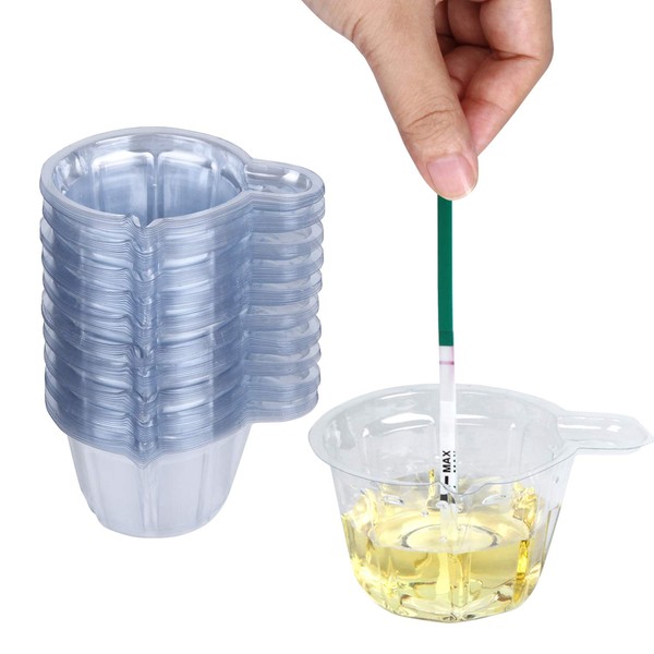 100 Pack Urine Cups, Esee Plastic Disposable Urine Specimen Cups for Ovulation Test/Pregnancy Test/pH Test Etc. 40ML