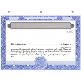CORPEX Blank Stock Certificates | Pack of 25