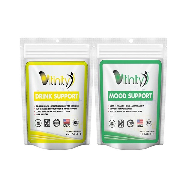 Anti Alcohol Drink Mood Support Supplement-Craving Support,Liver Health,Lower Intake Formula-Kudzu,Milk Thistle,Holy Basil,DHM,Detoxify,Reduction,Nutrient & Mood Replenisher Tablets (Drink Mood Combo)