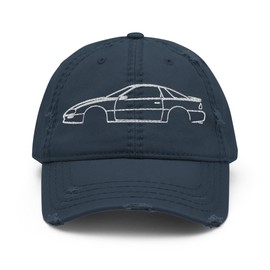 JG Infinite 1990s Fourth Gen Chevy Camaro Outline Distressed Dad Hat Navy