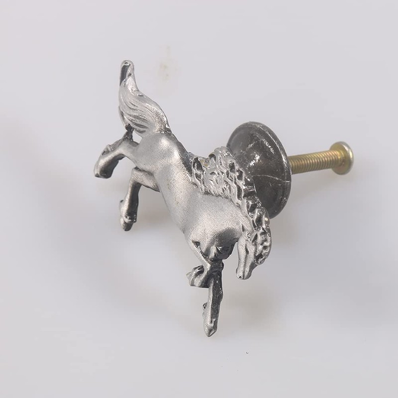 LLHDKF 6 Pcs Horse Shape Knob Door Handle Cabinet Drawer