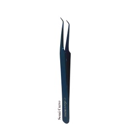 Alluring TITANIUM BLUE Tweezers for Eyelash Extension for Volume Lashes 3D, 5D & 6D lashes Semi Curved