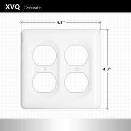 XVQ Ceramic Switch Plates Outlet Covers Switch Plate Cover White(Duplex Receptacle)
