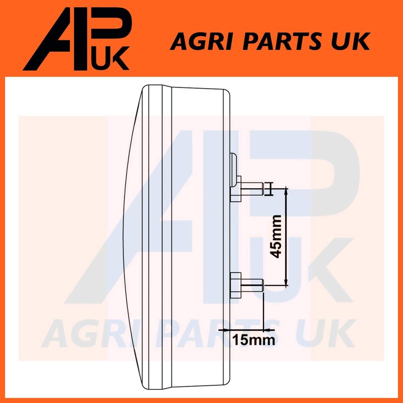 APUK 12V Red Clear Rear Combination Brake Tail Indicator Light