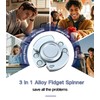 3-in-1 Alloy Fidget Toys Adults - Fidget Spinner,Clicker,Slider Modes,Ultra-Silent,High-Speed Rotation,3-Minute