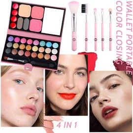 Make-Up Sets for Girls, 33 Colours, Washable Children's Make-Up Toy, Non-Toxic Children's Cosmetics with 5 Washable Brushes, Stage Performance, Birthday, Party, Beauty Set, Gift