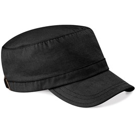 Beechfield - B34 Black Army Cap - All Round Hat, Sports Cap, Men's Cap, Women's Cap, Sun Hat, Sports Hat - Made of 100% Heavy Washed Cotton