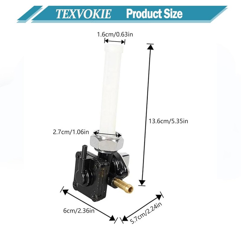 61338-94D Fuel Valve Petcock Switch with Male Thread, Fit for