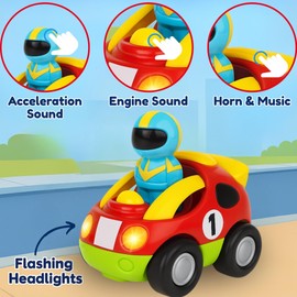 Liberty Imports My First Cartoon RC Remote Control Cars for Toddlers Ages 1-3, Radio Control Toy for Baby, Kids 18 Months+ (Race Car)