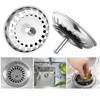 2 Pack Kitchen Sink Strainer Plug,Diameter Drain Basket Filter,Stainless Steel
