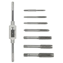 Kit Broca 7pz Machuelos Juego Milimetrico Y Llave Maneral Roscador Envolvedor Ajustable Extractor Roscas Rotas Barridas Herramienta Precision
