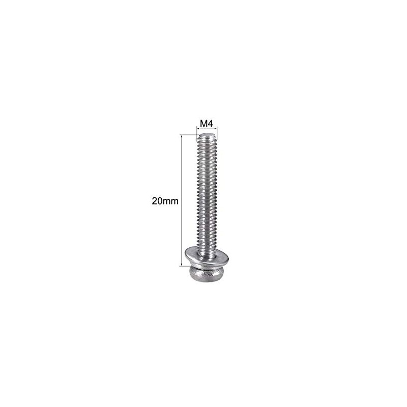 sourcing map M4 x 20mm Stainless Steel Phillips Pan Head