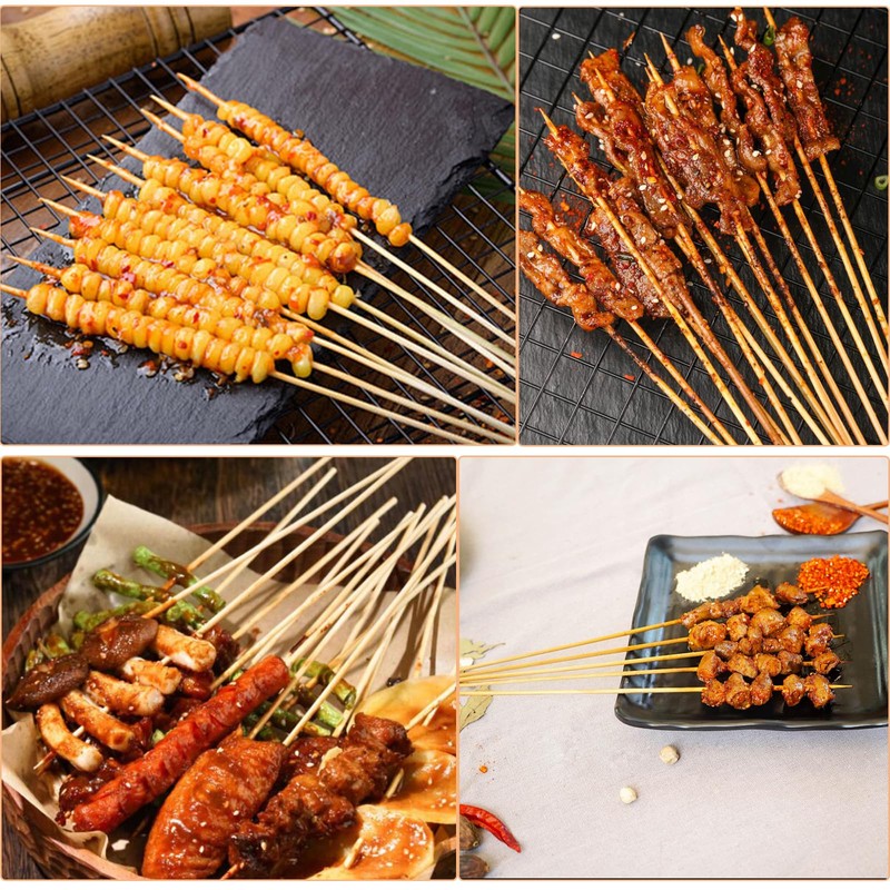 12" Natural Bamboo Wooden Skewers the diameter is 4mm (100