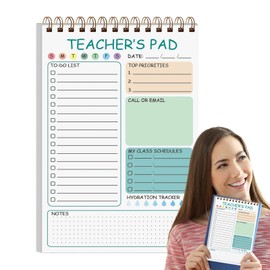Teacher Notepads,Teacher Notebook 50 Sheets | Cute Memo Daily Planner, 5.8 x 8.3inch Must Haves Stationery for Classroom Elementary