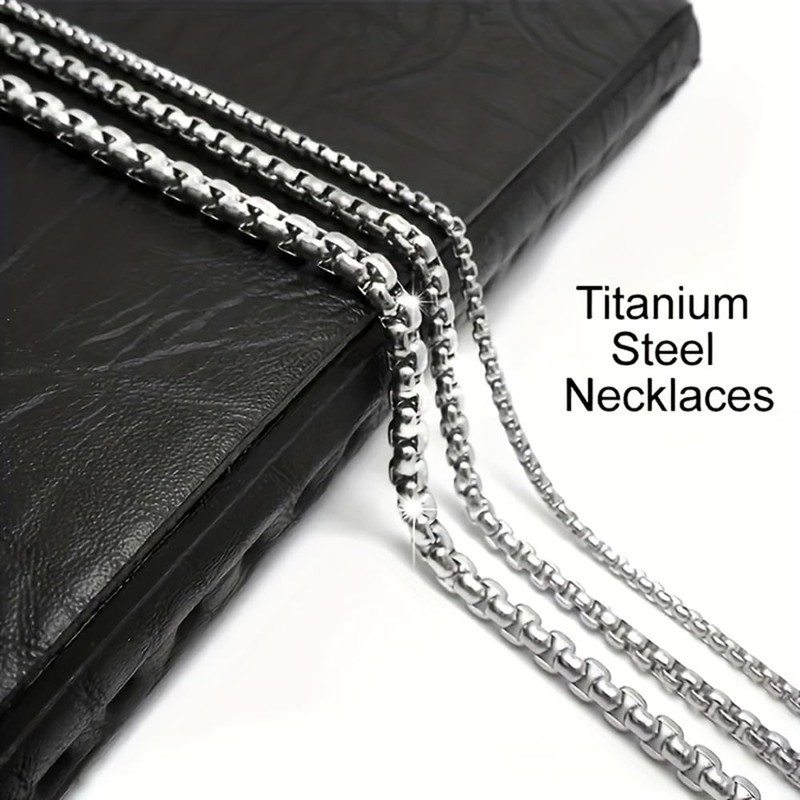 RWQIAN Men's Women's Stainless Steel Chain in Silver/Gold/Black Venetian Chain