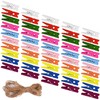 Mini Clothespins, 50pcs Colorful Wooden Photo Clips Small Clothes Pins,