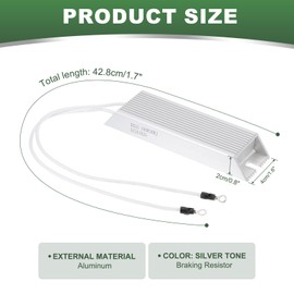 YOKIVE 30 Ohm 100W Braking Resistor, Aluminum Housing Wirewound Braking Resistor Inverter Servo Resistor with Solder Lug and Terminals, Great for Audio Servo Motor