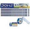 Doms 10 X1 Pencils With Free Eraser and Sharpener and
