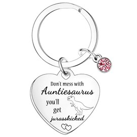 Funny Auntie Gifts Auntiesaurus Keyring Mothers Day Gifts For Auntie Aunt Auntie Keyring From Niece Nephew