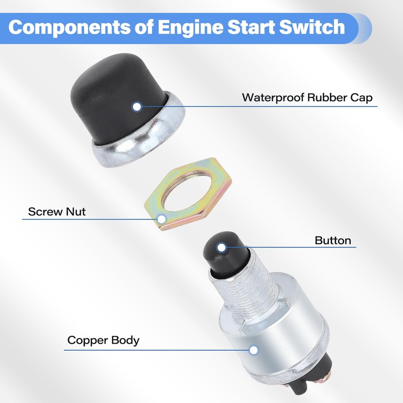 GZZTORES 2 PCS Engine Start Push Button Momentary Start Switch,