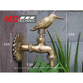MD technic Nostalgic Hummingbird Outdoor Garden Tap Outlet Tap Antique
