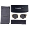 QVKUUT Classic Rectangular Sunglasses Retro Metal Frame Glasses for Men