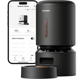 PETLIBRO Automatic Cat Feeder, 5G WiFi Automatic Dog Food Dispenser with Freshness Preservation, 5L Timed Pet Feeder with Low Food Sensor, Up to 10 Meals Per Day, Granary Black