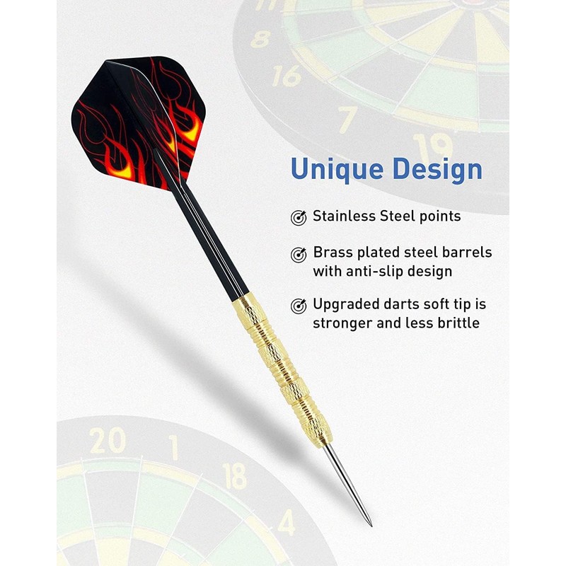 18 Pack Steel Tip Darts, Professional Darts Metal Tip Set